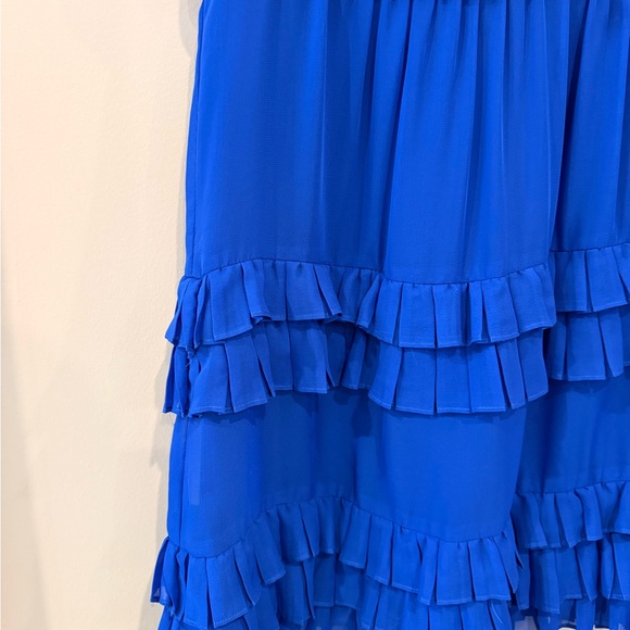 Johnston & Murphy Royal Blue Chiffon Ruffle Dress - Picture 5 of 5